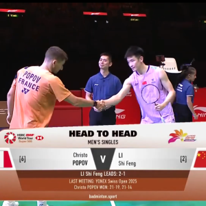 2025年 李宁香港公开赛 SF 克里斯托·波波夫[法国] vs [中国]李诗沣