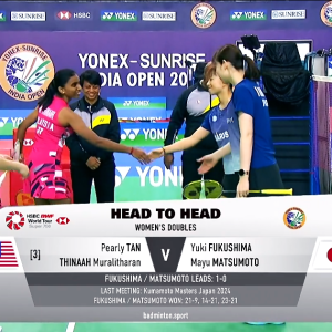 2025年 印度公开赛 QF 陈康乐&蒂娜·穆拉利塔兰[马来西亚] vs [日本]福岛由纪&松本麻佑