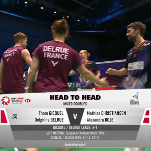 2025年 法国公开赛 QF 汤姆·吉凯尔&德尔菲娜·德尔吕[法国] vs [丹麦]马蒂亚斯·克里斯蒂安森&亚历山德拉·博尔
