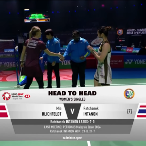 2026年 印度公开赛 女单 QF 米娅·布里西费尔特[丹麦] vs [泰国]拉差诺·因达农