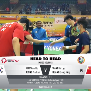 2023年 印度公开赛 SF 王懿律&黄东萍[中国] vs [韩国]金元昊&郑娜恩