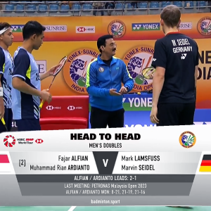 2023年 印度公开赛 QF 阿尔菲安&阿迪安托[印尼] vs [德国]拉姆斯富斯&塞德尔