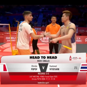 2025年 汇丰世界羽联世界巡回赛总决赛 克里斯托·波波夫[法国] vs [泰国]昆拉武特