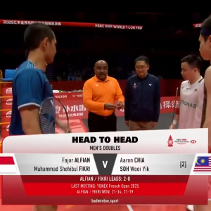 2025年 汇丰世界羽联世界巡回赛总决赛 法贾尔·阿尔菲安&穆罕默德·肖希布·菲克里[印尼] vs [马来西亚]谢定峰&苏伟译