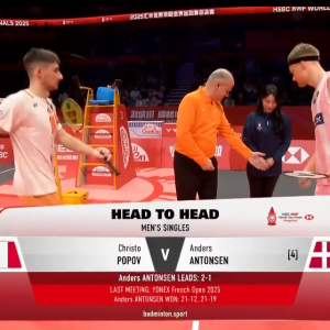2025年 汇丰世界羽联世界巡回赛总决赛 克里斯托·波波夫[法国] vs [丹麦]安东森