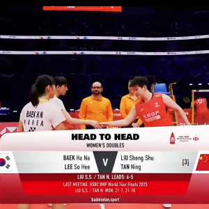 2025年 汇丰世界羽联世界巡回赛总决赛 SF 白荷娜&李绍希[韩国] vs [中国]刘圣书&谭宁