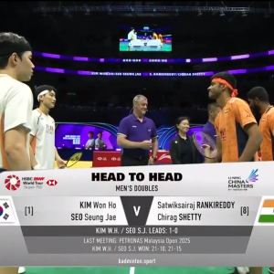 2025年 李宁中国大师赛 F 金元昊&徐承宰[韩国] vs [印度]萨特维克·赛拉杰·兰基雷迪&奇拉格·钱德拉谢卡尔·谢提