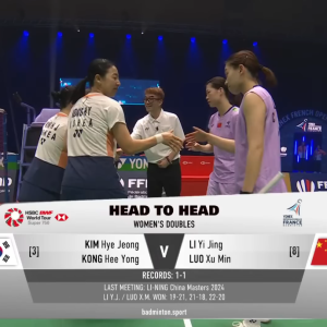 2025年 法国公开赛 QF 金慧贞&孔熙容[韩国] vs [中国]李怡婧&罗徐敏