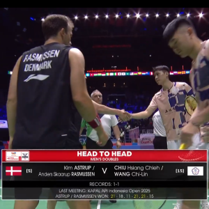 2025年 世界锦标赛 R16 金·阿斯特鲁普&安德斯·斯考劳普·拉斯姆森[丹麦] vs [中国台北]邱相榤&王齐麟