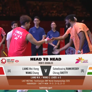 2025年 李宁香港公开赛 F 梁伟铿&王昶[中国] vs [印度]萨特维克·赛拉杰·兰基雷迪&奇拉格·钱德拉谢卡尔·谢提