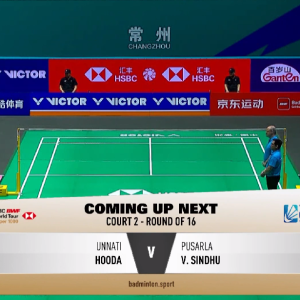 2025年 中国公开赛 R16 乌纳提·胡达[印度] vs [印度]普萨拉·文卡塔·辛杜