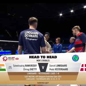 2025年 全英公开赛 R32 萨特维克·赛拉杰·兰基雷迪&奇拉格·钱德拉谢卡尔·谢提[印度] vs [丹麦]丹尼尔·伦加德&麦斯·维斯特加德