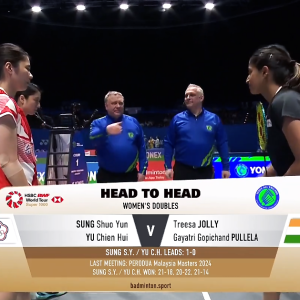 2025年 全英公开赛 R32 宋硕芸&余芊慧[中国台北] vs [印度]特雷莎·乔莉&普莱勒·葛雅特莉·戈比昌德