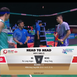 2025年 马来西亚公开赛 R32 伍家朗[中国香港] vs [中国]翁弘扬