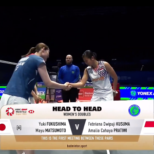 2025年 全英公开赛 R16 福岛由纪&松本麻佑[日本] vs [印尼]法布里安娜·德维普吉·库苏马&阿玛莉亚·卡哈亚·普拉蒂维