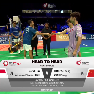 2025年 丹麦公开赛 SF 法贾尔·阿尔菲安&穆罕默德·肖希布·菲克里[印尼] vs [中国]梁伟铿&王昶