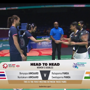 2025年 马来西亚公开赛 R32 本雅帕·艾姆萨德&伦塔卡恩·艾姆萨德[泰国] vs [印度]鲁塔帕尔娜·潘达&斯威达帕纳·潘达