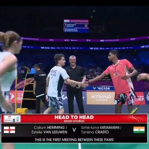 2025年 苏迪曼杯 卡勒姆·亨明&埃斯特尔·范·柳恩[因格兰] vs [印度]萨西什·库马尔·卡鲁纳卡兰&塔尼莎·克拉斯托