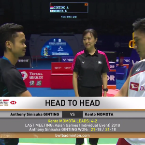 2018年 中国公开赛 安东尼·西尼苏卡·金廷[印尼] vs [日本]桃田贤斗