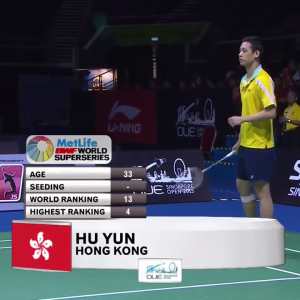 2015年 新加坡公开赛 胡赟[中国香港] vs [日本]桃田贤斗