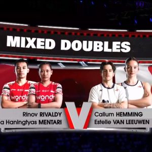 2025年 苏迪曼杯 里诺夫·里瓦尔迪&皮塔·门塔里[印度尼西亚] vs [英格兰]卡勒姆·亨明&埃斯特尔·范·利文