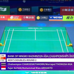 2025年 亚洲锦标赛 查能蓬·查罗恩基塔蒙&沃拉波尔·通萨[泰国] vs [印度尼西亚]法贾尔·阿尔菲安&穆罕默德·里安·阿迪安托