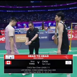 2025年 苏迪曼杯 周天成[中国台北] vs [加拿大]杨灿