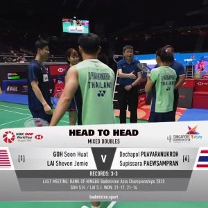 2025年 新加坡公开赛 吴埙阀&赖洁敏[马来西亚] vs [泰国]德差波·普瓦拉努克罗&苏皮萨拉·帕维斯坦帕