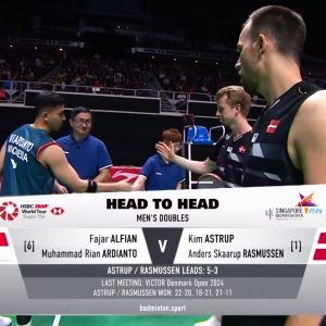 2025年 新加坡公开赛 法贾尔·阿尔菲安&穆罕默德·里安·阿迪安托[印尼] vs [丹麦]金·阿斯特鲁普&安德斯·斯考劳普·拉斯姆森