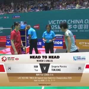 2025年 中国公开赛 QF 韩悦[中国] vs [印尼]格蕾戈丽亚·玛丽斯卡·东宗