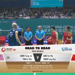 2025年 中国公开赛 QF 陈堂杰&杜颐沩[马来西亚] vs [中国]郭新娃&陈芳卉