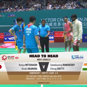 2025年 中国公开赛 R32 三桥健也&冈村洋辉[日本] vs [印度]萨特维克·赛拉杰·兰基雷迪&奇拉格·钱德拉谢卡尔·谢提