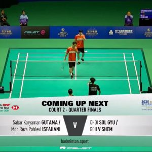2025年 澳门公开赛 QF 萨巴·卡亚曼·咖塔曼&穆罕默德·利萨·巴列维·伊斯法哈尼[印尼] vs [韩国/马来西亚]崔率圭&吴蔚昇