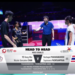 2025年 新加坡公开赛 SF 叶宏蔚&詹又蓁[中国台北] vs [泰国]德差波·普瓦拉努克罗&苏皮萨拉·帕维斯坦帕