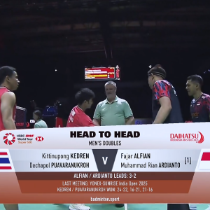 2025年 印尼大师赛 SF 吉丁努蓬·革德伦&德差波·普瓦拉努克罗[泰国] vs [印尼]法贾尔·阿尔菲安&穆罕默德·里安·阿迪安托