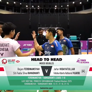 2025年 台北公开赛 F 德扬·费迪纳夏&茜蒂·法迪亚·席尔瓦·拉马丹蒂[印尼] vs [印尼]贾法尔·希达亚图拉&费利沙·艾伯塔·纳撒尼尔·帕萨里布