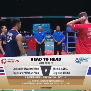 2025年 马来西亚公开赛 QF 德差波·普瓦拉努克罗&苏皮萨拉·帕维斯坦帕[泰国] vs [法国]汤姆·吉凯尔&德尔菲娜·德尔吕