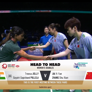 2025年 马来西亚公开赛 R16 特雷莎·乔莉&普莱勒·葛雅特莉·戈比昌德[印度] vs [中国]贾一凡&张殊贤