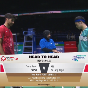 2025年 马来西亚公开赛 R16 托马·朱尼尔·波波夫[法国] vs [中国香港]伍家朗