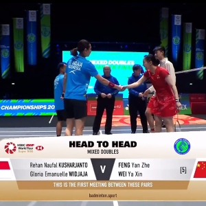 2025年 全英公开赛 QF 雷汉·瑙法勒·库沙尔扬托&格罗里亚·埃马努埃莱·维德佳佳[印尼] vs [中国]冯彦哲&魏雅欣