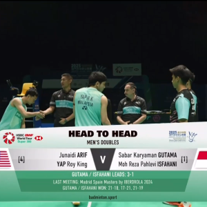 2025年 澳门公开赛 F 朱奈迪·阿里夫&叶睿庆[马来西亚] vs [印尼]萨巴·卡亚曼·咖塔曼&穆罕默德·利萨·巴列维·伊斯法哈尼