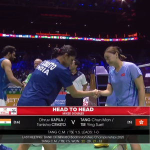 2025年 世界锦标赛 R16 德鲁夫·卡皮拉&塔尼莎·克拉斯托[印度] vs [中国香港]邓俊文&谢影雪