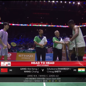 2025年 世界锦标赛 R16 梁伟铿&王昶[中国] vs [印度]奇拉格·钱德拉谢卡尔·谢提&萨特维克·赛拉杰·兰基雷迪