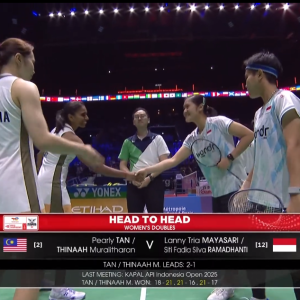 2025年 世界锦标赛 R16 陈康乐&蒂娜·穆拉利塔兰[马来西亚] vs [印尼]兰尼·特里亚·马亚萨里&茜蒂·法迪亚·席尔瓦·拉马丹蒂