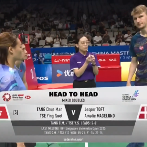 2025年 李宁中国大师赛 R16 邓俊文&谢影雪[中国香港] vs [丹麦]杰斯帕·托夫特&艾米丽·麦格兰德