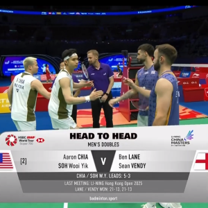 2025年 李宁中国大师赛 R16 谢定峰&苏伟译[马来西亚] vs[英格兰]本·莱恩&肖恩·文迪