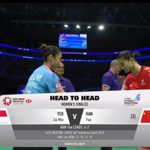 2025年 李宁中国大师赛 R16 杨佳敏[新加坡] vs [中国]韩悦