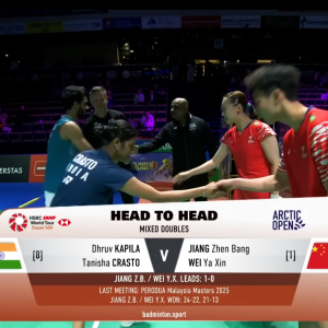 2025年 北极公开赛 QF 德鲁夫·卡皮拉&塔尼莎·克拉斯托[印度] vs [中国]蒋振邦&魏雅欣