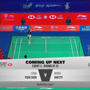 2025年 李宁中国大师赛 R32 周天成[中国台北] vs [印度]阿尤什·谢蒂