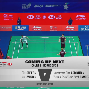 2025年 李宁中国大师赛 R32 吴世飞&努尔·伊祖丁·鲁姆萨尼[马来西亚] vs [印尼]穆罕默德·里安·阿迪安托&耶烈米亚·埃里克·约舍·雅各布